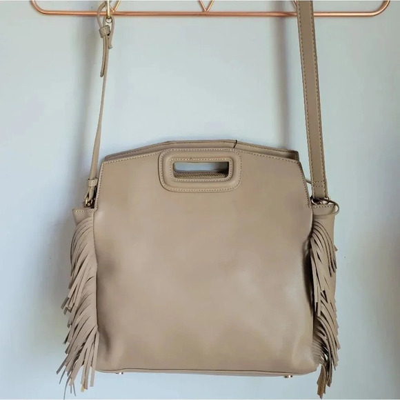 AHDORNED, New, Dakota Taupe Vegan Leather Fringe Crossbody Purse Tote Bag - Picture 15 of 15